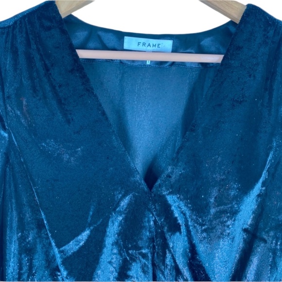 NWT Frame Velvet Dress 2 Mini Wrap Long Sleeve Black Sparkle Whimsigoth Mobwife - Picture 5 of 11